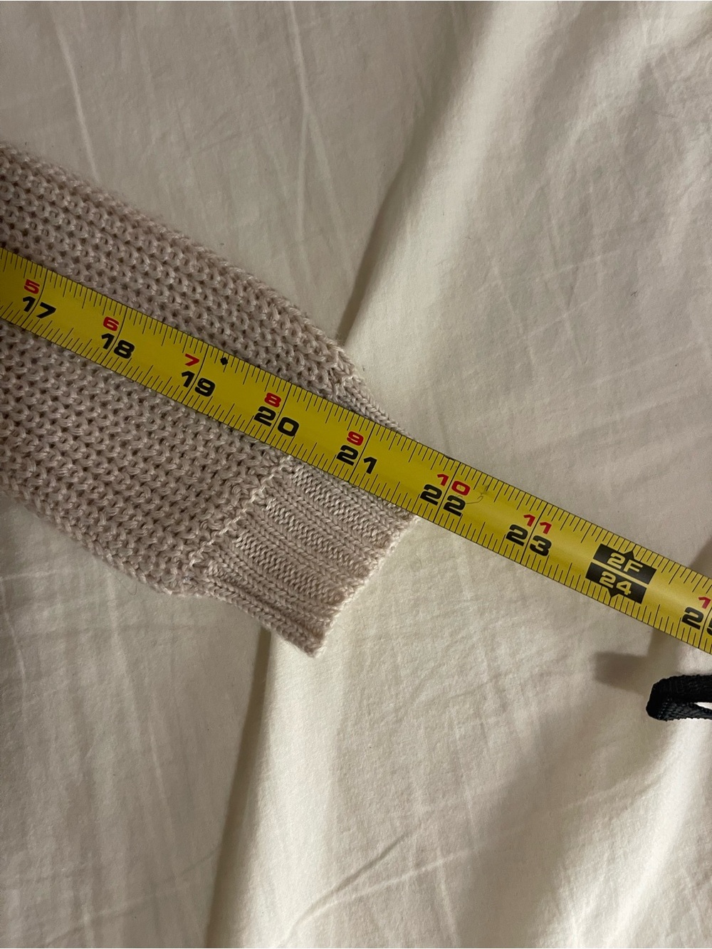 Beige Cable Knit Cardigan With Button Closure - Picture 5 of 6